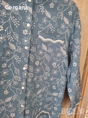 Zara нова риза с бродирани цветя , снимка 6 - Ризи - 45602452