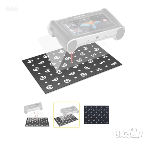 Калибрационна платка Revopoint Miraco Съвместим с 3D скенери INSPIRE и MIRACO Материал PVC , снимка 2 - Друга електроника - 52912604