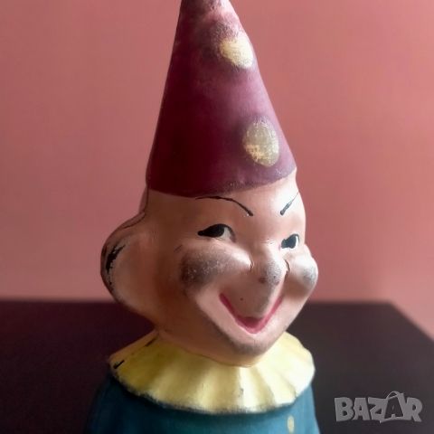 Винтидж гумена играчка Clown Czechoslovakia Rare, снимка 10 - Колекции - 45375405