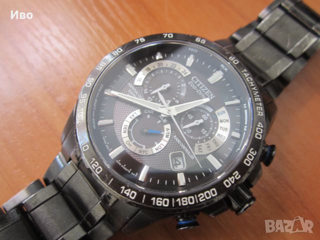 Citizen Men’s Eco Drive Хроно A-T Alarm Radio Controlled Часовник E650, снимка 3 - Мъжки - 45385287