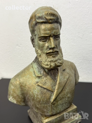Бронзиран бюст на Христо Ботев. №7749, снимка 3 - Колекции - 52813300