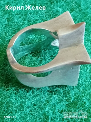 Сребърен пръстен на Ордена на Източната звезда масонски свързан дамски помощен орган уникат 52989, снимка 5 - Пръстени - 53040065