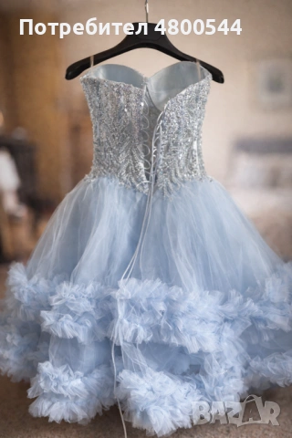 Елегантна бална/официална рокля – светлосиня, S размер, снимка 2 - Рокли - 54234552