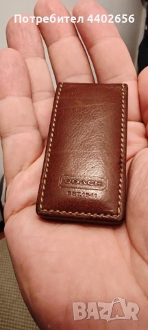 Луксозна щипка за банкноти COACH, снимка 5 - Портфейли, портмонета - 52575261