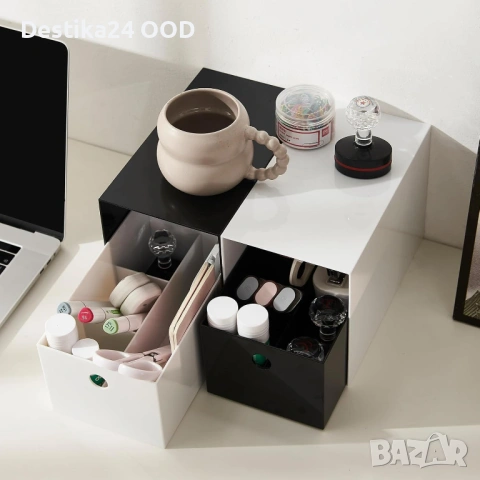 Органайзер за бюро с чекмеджета пластмасов черен, снимка 7 - Други - 54135974