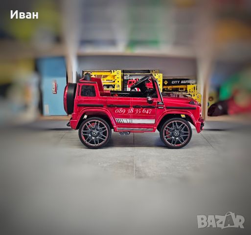 ТОП ЦЕНА!НОВО!Акумулаторен джип MERCEDES G63 AMG с 12V батерия,EVA гуми,USB,кожена седалка,металик, снимка 6 - Електрически играчки - 46467751