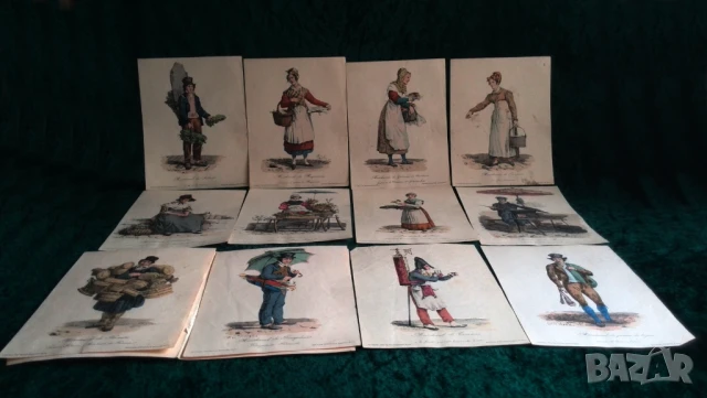 19 век Комплект от 12 гравюри от „Виковете на Париж“ от Карл Верне, снимка 11 - Антикварни и старинни предмети - 51263360