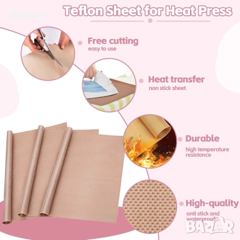 Комплект инструменти за сублимационен печат на тениски, силиконова подложка за термопреса, снимка 6 - Други стоки за дома - 51495871