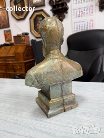 Бронзиран бюст на Христо Ботев. №7783, снимка 4 - Антикварни и старинни предмети - 52881547