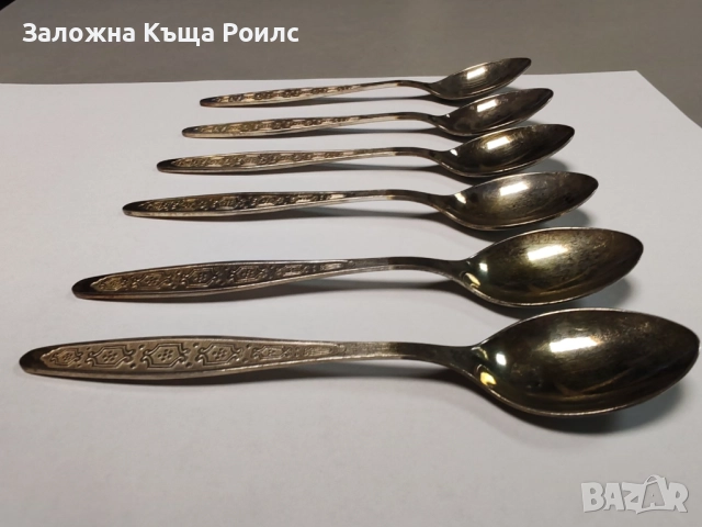 Посребрени чаени лъжички 2 x 6 бр., снимка 3 - Сервизи - 52636237
