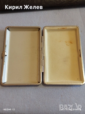 Стара кожена дамска табакера елегантен дизайн 48949, снимка 2 - Други ценни предмети - 52263773