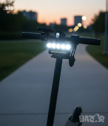 Фар за мотор, скутер, тротинетка или велосипед, Халоген, Led светлина, 5LED, USB, снимка 3 - Аксесоари и консумативи - 49052335