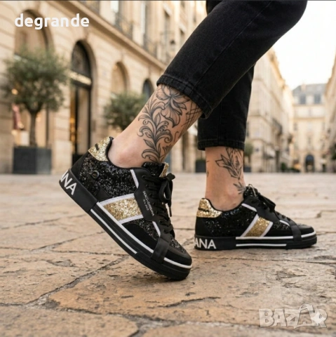 Dolce & Gabbana Portofino "Gold Glit" Edition, снимка 3 - Маратонки - 54060277