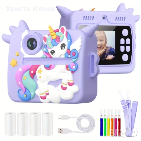 Детска камера с функция за печат Детски фотоапарат с дисплей за моментни снимки, снимка 12 - Други - 49857628
