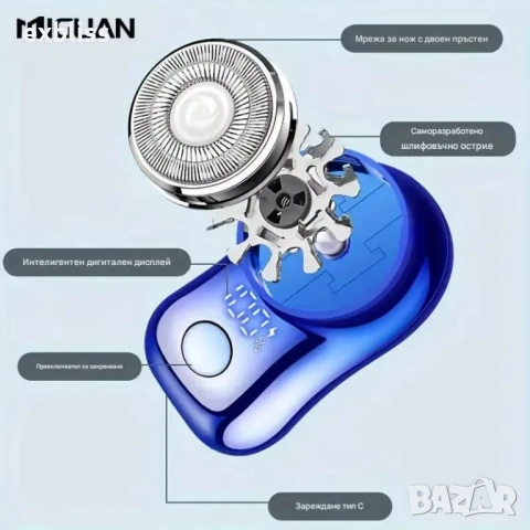 Мини преносима електрическа самобръсначка за лице и тяло, снимка 2 - Друга електроника - 53387838