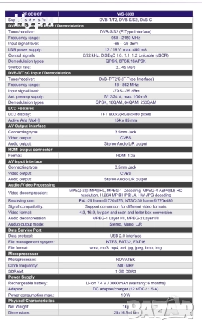 Сателитен метър - Satlink WS-6980, снимка 5 - Друга електроника - 52566774