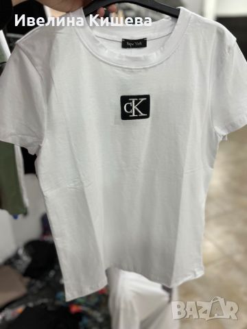 Памучни дамски тениски Calvin Klein, снимка 7 - Тениски - 45318558