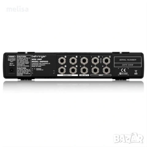 Behringer AMP800 усилвател, снимка 2 - Ресийвъри, усилватели, смесителни пултове - 53932555