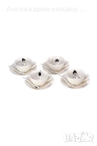 Комплект чаши и чинии от колекция Pols Potten. 