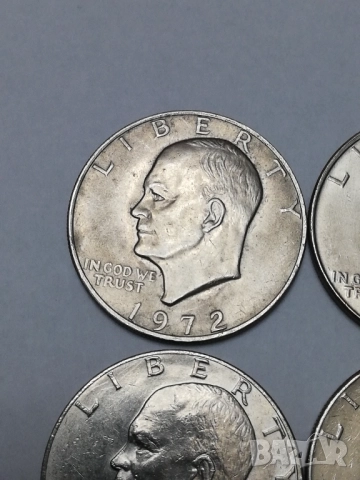 лот от 6 монети 1 долар Айзенхауер 1972,76,77 г., снимка 2 - Нумизматика и бонистика - 52587741