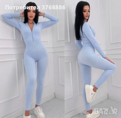 Стегнат оформящ гащеризон с цип, снимка 3 - Гащеризони - 53522407