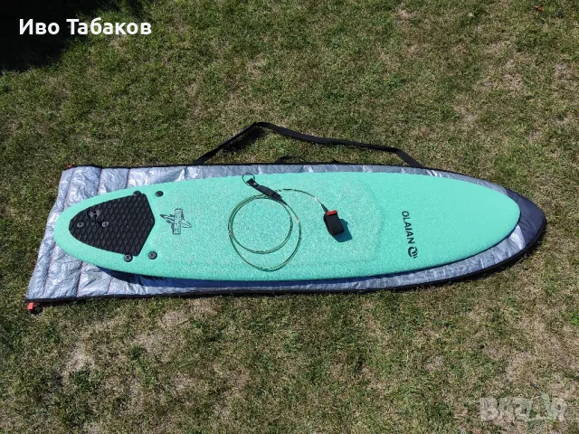 Сърф Борд OLAIAN Decathlon Surf Board Foam Лийш Кейс Калъф 60L 7'0, снимка 1 - Водни спортове - 47141299