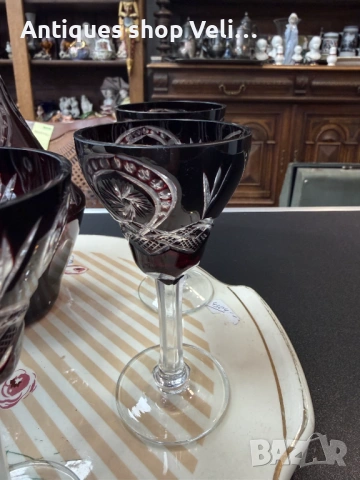 Кристален сервиз за алкохол №7931, снимка 6 - Антикварни и старинни предмети - 53736408