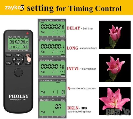 дистанционно управление на безжична камера PHOLSY с HDR за Olympus, снимка 6 - Чанти, стативи, аксесоари - 46432410