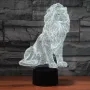 Холограмна 3D LED лампа Лъв-дистанционно управление 16 цвята+други режими на управление, снимка 1