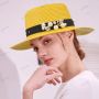 Елегантна дамска шапка Fedora с голяма периферия и цветни блокчета, 14цвята, снимка 1 - Шапки - 45237230