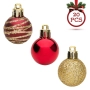Комплект коледни топки червено, кафяво и златисто 3 см 20 бр._1184581, снимка 2