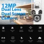Безжична WiFi IP камера с 3 обектива 12MPx, нощно виждане, 360°, iCSee, снимка 2