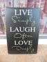 Метална табела надпис послание За живота Да се смеем и обичаме, снимка 1