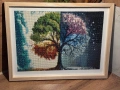 Ръчно изработен Диамантен Гоблен "Четирите Сезона" в дървена рамка, снимка 2