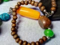 ЕТНО АРТ СТИЛ ОГЪРЛИЦА с МУРАНО ТЮРКОАЗ ТОПЕН КЕХЛИБАР ЗЕЛЕН АХАТ и ДЪРВО ХЕНД МЕЙД НАКИТ 40427, снимка 8