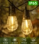 Външни гирлянди, 30 м, S14, 30+2 LED крушки, градинско гирляндово осветление, дистанционно, IP65, снимка 5