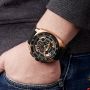 Мъжки часовник Megir 2056c1 черна силиконова каишка, снимка 1 - Мъжки - 45179355