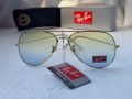 Ray-Ban RB 3026 слънчеви очила Рей-Бан авиатор жълто сини , снимка 3