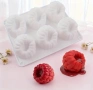 6 броя големи 3D малини силиконов молд форма за свещи гипс сапун смола фондан за декорация на торта , снимка 2