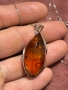 Сребърно колие кехлибар, снимка 2