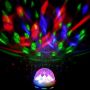 Диско LED лампа, въртяща се крушка - автоматично въртене с кристални топки, снимка 1 - Лед осветление - 45838052
