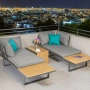 Градински комплект KANZA - модулен ъглов диван от алуминий с удобни възглавници и маса, снимка 4