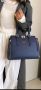 Стилна дамска чанта с две прегради в синьо, снимка 1 - Чанти - 45980955