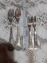 Стари антикварни посребрени прибори вилици 4 бр. различни, снимка 6