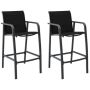 vidaXL Градински бар столове, 2 бр, черни, textilene(SKU:48116, снимка 1 - Градински мебели, декорация  - 45387526