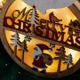 Коледна светеща фигурка Дядо Коледа. Изработена от дърво с лазерно изрязани 3D мотиви. Вградените то, снимка 1 - Декорация за дома - 45573507