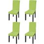 vidaXL Покривни калъфи за столове, еластични, 4 бр, зелени(SKU:131427, снимка 1 - Други стоки за дома - 45913120
