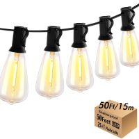 Skeerei Външни светлини 15M Водоустойчиви с 25+1 LED Edison ST38 крушки, снимка 1 - Външни лампи - 45344628