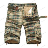 Мъжки къси карирани карго панталони с половин джоб, 2цвята , снимка 4 - Къси панталони - 45546287
