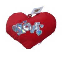 Подаръчна плюшена музикална възглавничка Сърце с бляскав надпис LOVE, 20см, снимка 2 - Романтични подаръци - 45775094